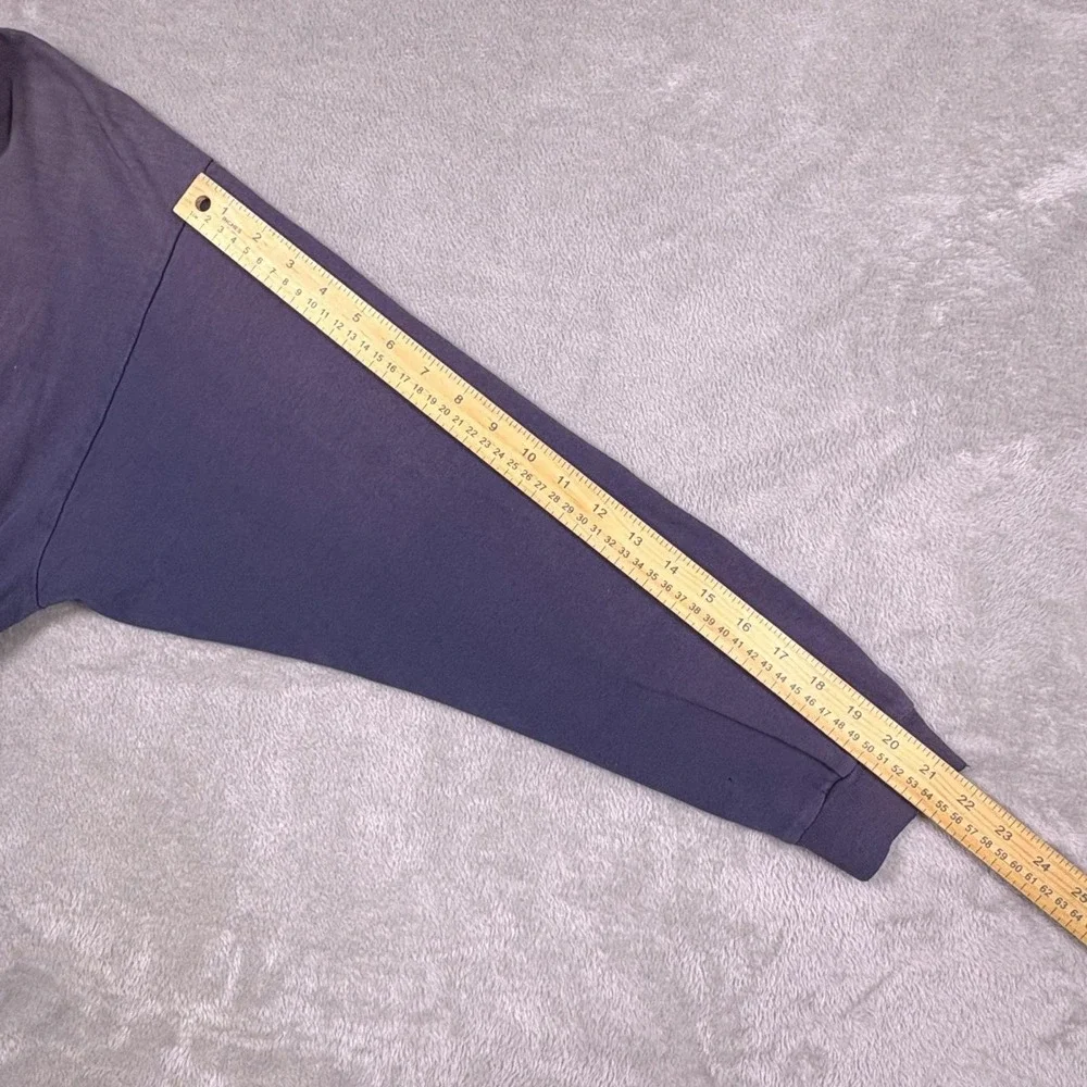 Y2K Vintage Quinnipiac‎ University Long Sleeve Tee XL Faded Distressed Blue
